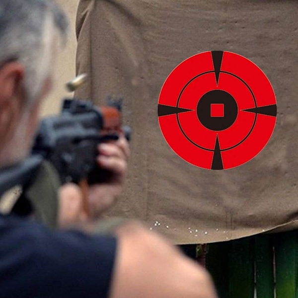 Fluorescerande Självhäftande Skjutmål, Omedelbar Noggrannhetsspårning med Bulls Eye-design och Hög Synlighet, Portabel Rulldesign för Inomhusbruk