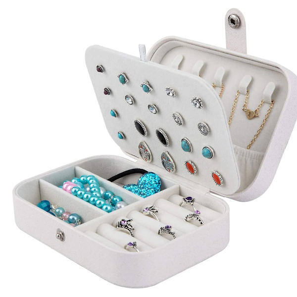 Korujen järjestäjä Pieni kokoinen säilytyslaatikko Korurasia Naisille Doubel Layer Matkustuskorujen järjestäjä Kaulakorulle Korvakorut Sormukset Sparkle Holder Case