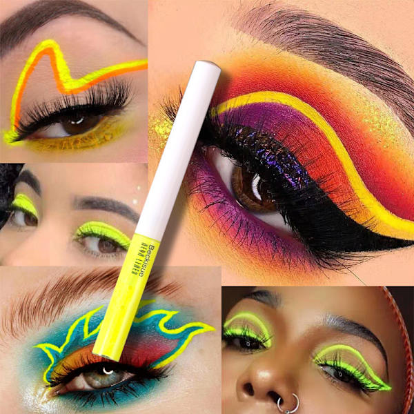 Neon Eyeliner Set   8 farger UV Glow flytende