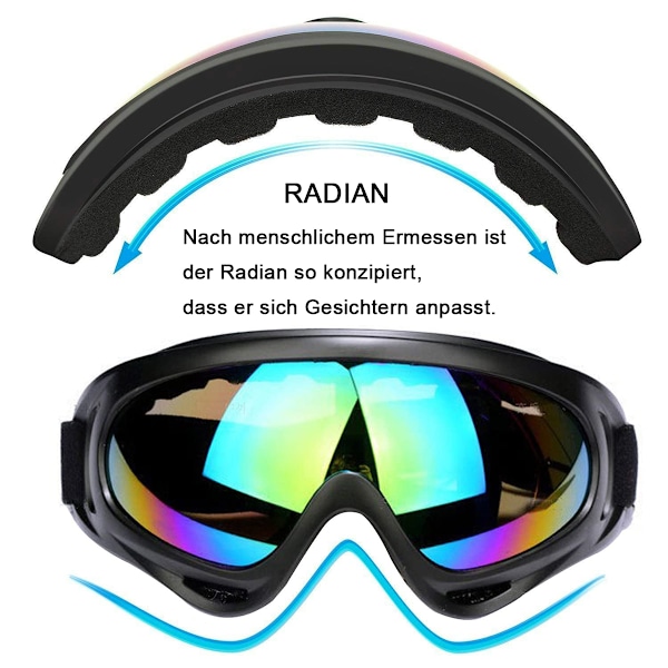 Mångsidiga skyddsglasögon, förbättrade PC-linser säkerställer maximal synlighet i varierande väderförhållanden, justerbara Anti-UV taktiska militärglasögon för ridning