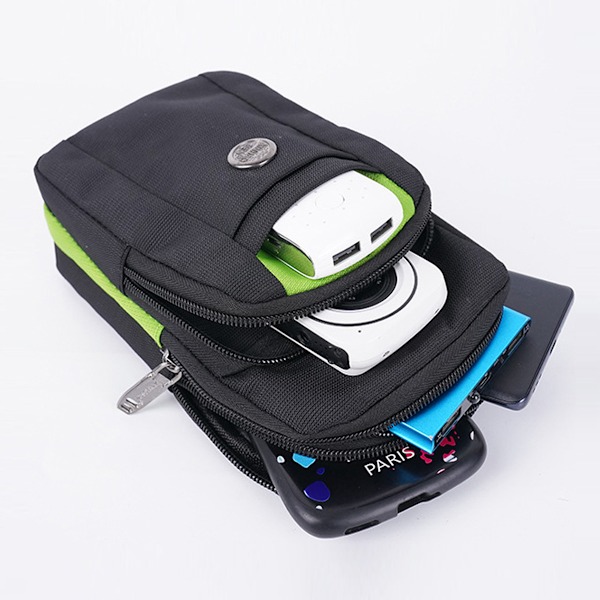 Vandafvisende nylon multifunktionel telefon taske en skulder telefon talje taske diagonal cross taske smartphone etui udendørs taske
