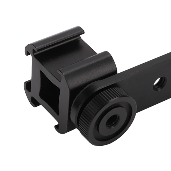 Trippel kallskoförlängningsfäste i aluminiumlegering mikrofonstativfäste adapter för stativ monopod stabilisator svart