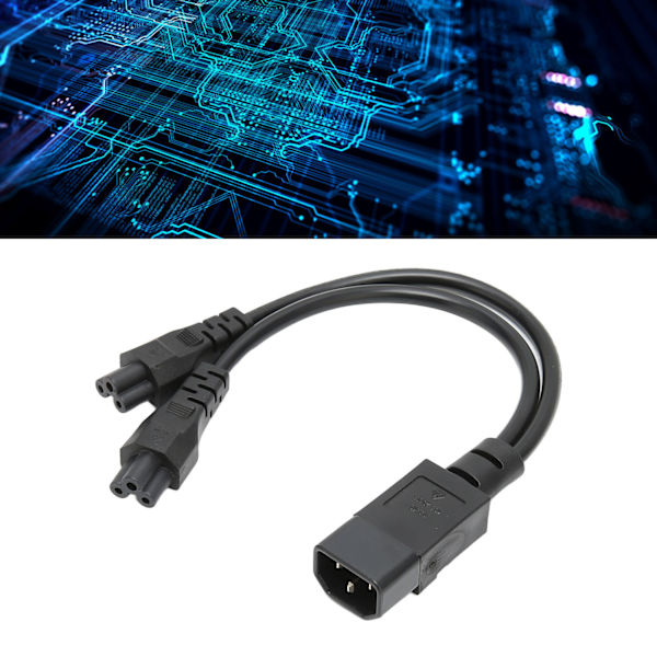 Splitter-strømstikledning IEC320 C14 han til dobbelt IEC320 C5 hun strømkabel til bærbar computerstrømadapter 100-250V
