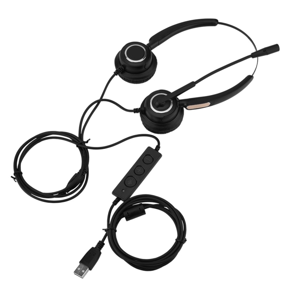 Lettvekts USB-headset for kundesenter med støydemping og mikrofon