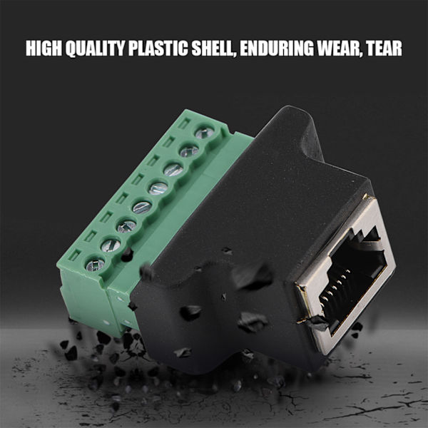 DVR Ethernet-kontakt RJ45 hunn til 8-pins skrueklemmekontakt
