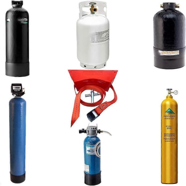 2 st Propanbehållare, Cylinder Väggmonterat Fäste, A