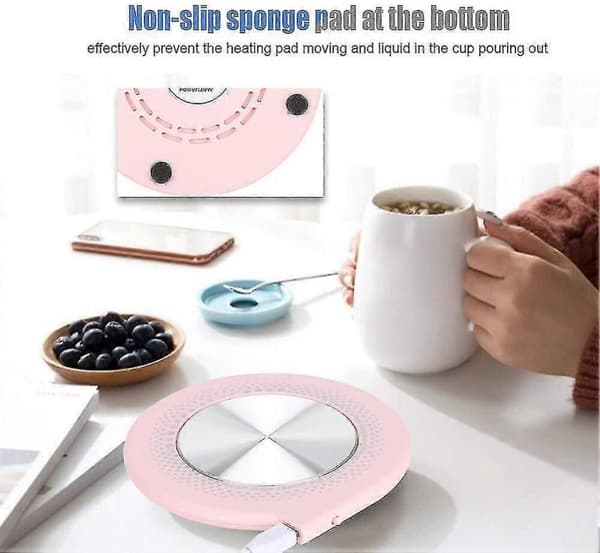 GETIT Kaffe- og melketekopp varmepute, 10w, rosa