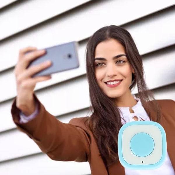 Ring Fjärrkontroll Uppladdningsbar Fingertip Bluetooth Knapp Klickare för Kameraslutare Selfie Knapp Blå