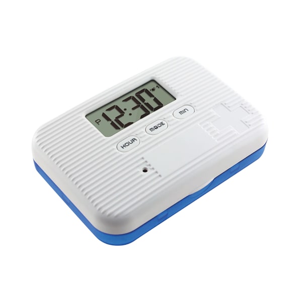 Rese-kosttillskott Vitaminhållare, Automatisk Pillerspenderare med Lättläst LCD-display, Medicineringstracker, Portabel Mini Pillerask,