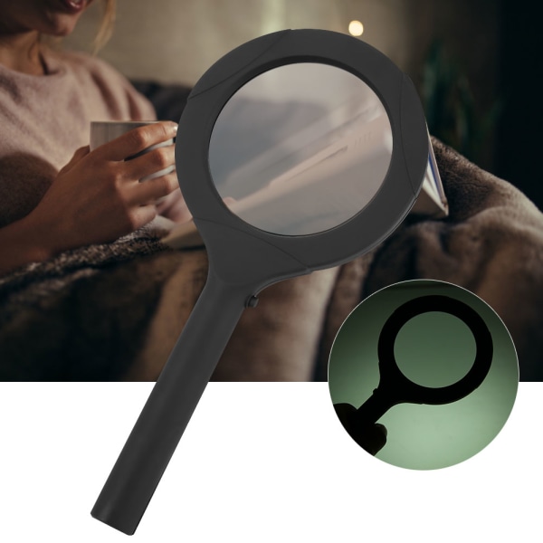 Bärbar LED-upplyst 3X förstoring Handhållen förstoringsglas för Che