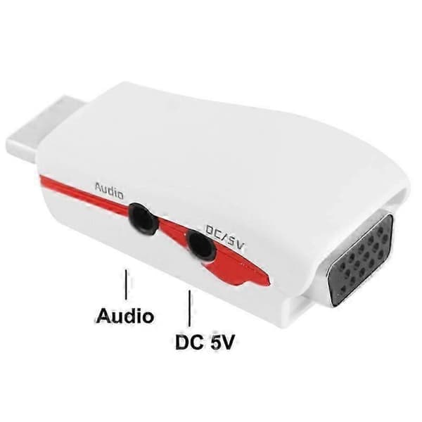 GETIT HDMI til VGA-adapter med lydstøtte 1080P kompatibel med PC bærbar PC