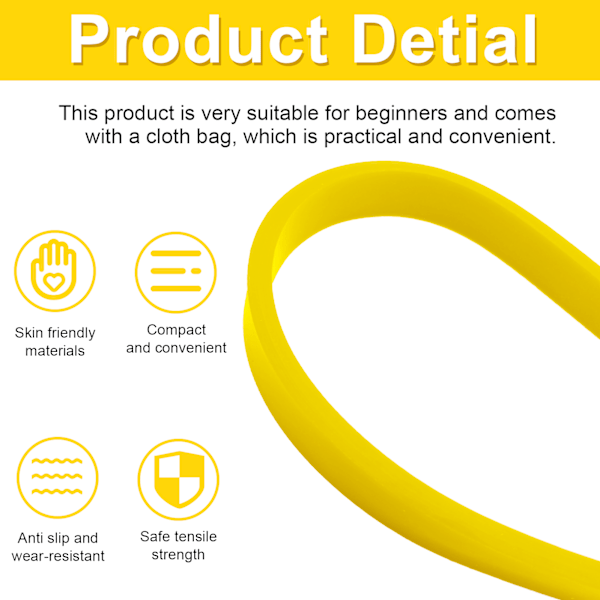 Lättviktig och enkel att bära med sig, främjar ökad flexibilitet i muskler och leder, naturliga latex-motståndsband för styrkelyft och