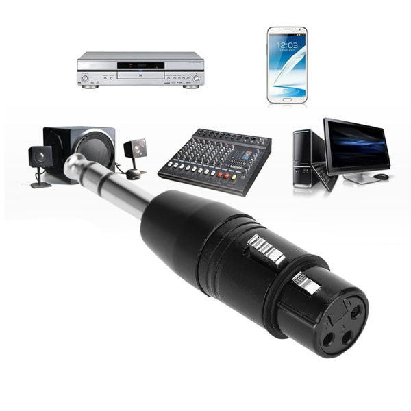 2 st zinklegering 6,35 mm till XLR hane hona plugg stereo plugg ljudkontakt högtalaradapter