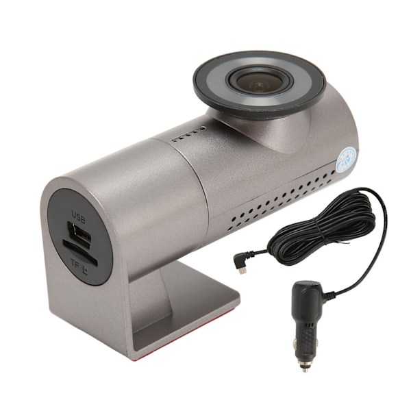 Dashcam WiFi 1080P G-sensor Nattseende 1920° Vidvinkel Loop-inspelning APP-kontroll Bilkörningsinspelare för bil