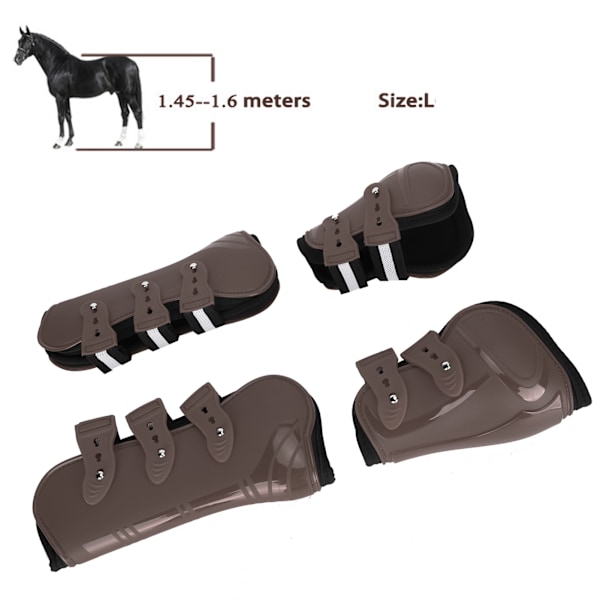 1Set PU Hästbensskydd Bensskydd Förtjockade Leggings med Mjukt Foder Utrustningbrun L