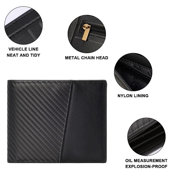 PU-läder Bifold Plånbok för Män-RFID Slim Bi Fold Plånböcker Framficka Minimalistisk Sedlar Kredit 6 Kort Hållare ID Fönster