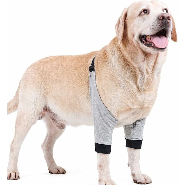 Knäskydd för Hund, Andningsbart Tyg med Stabil Passform och Justerbart Spänne för Komfort, Mjukt Vadderat Armbågsskydd Högkvalitativt Material (1