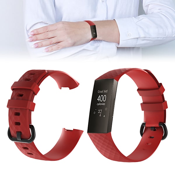 Enfärgat armband av hög kvalitet för Fitbie Charge 3, rött