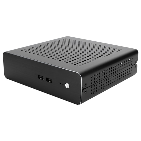 G60S HTPC Chassis Full Aluminium DCATX Strømforsyning MiniITX Kabinett for Stasjonær Datamaskin (Noir USB2.0)