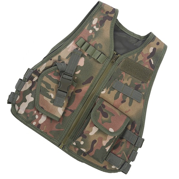 Børne camouflage vest med multi lomme til kamp udendørs jagt spil (CP camouflage S)