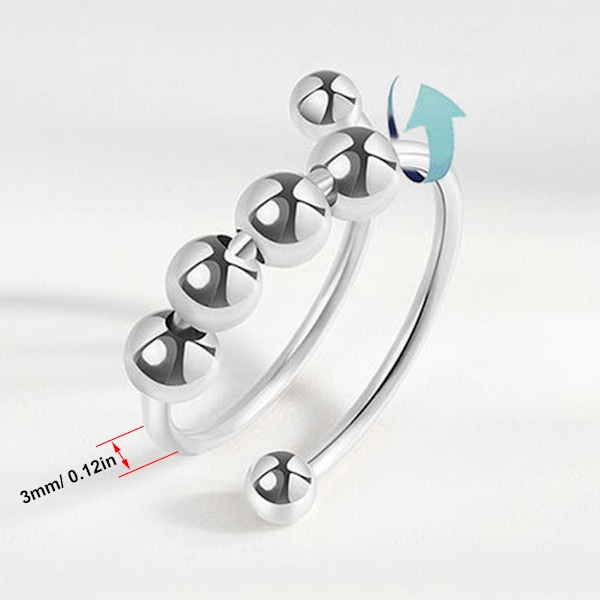 6 stk. justerbare roterende ringe unisex angst ring til anti-stress fingerringe fødselsdagsgaver