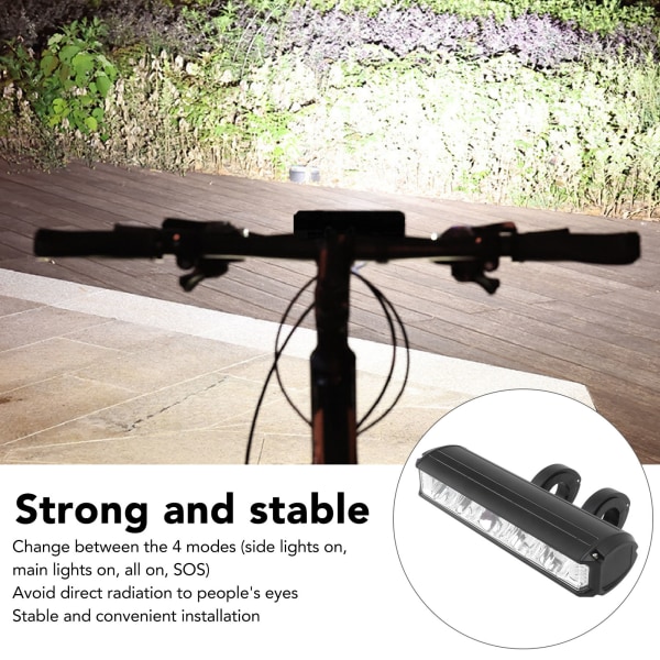 Lyssterk LED-sykkellys i aluminiumlegering, USB-oppladbar sykkellykt