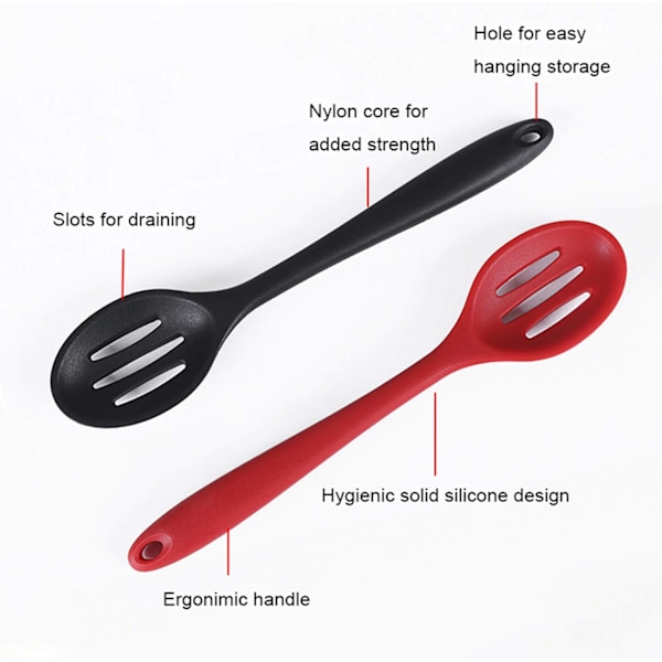 Master Chef's Companion: Silikon Skedar för Blandning, Non-Stick Verktyg, Djup Skål för Effektiv Ösning, Värmebeständig, Ergonomisk Design för Komfort