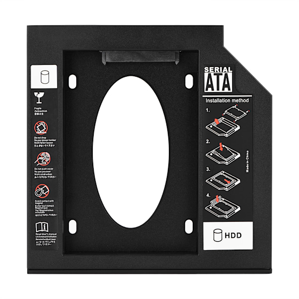 2,5\" SATA HDD SSD-kabinet Harddiskdrev Bay Caddy Optisk DVD-adapter til bærbar computer 12,7mm