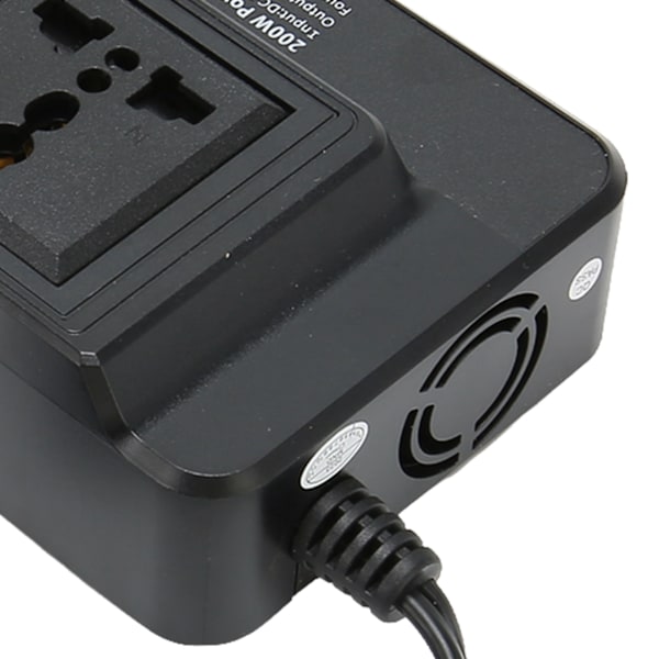 200W Power Inverter DC 12V til 220V AC med 2.1A 4 Port USB Multi Beskyttelse Universal til Køretøjer