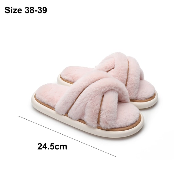 Dame tøfler - Koselige plysj hjemmesko Fluffy Furry Open T