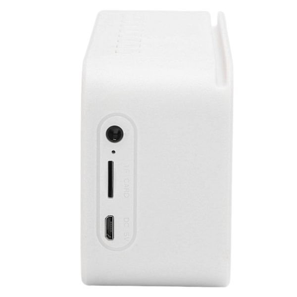 Bluetooth-högtalare med digital väckarklocka, temperaturvisning, röstmeddelande, FM-radio, spegelväckarklocka, vit