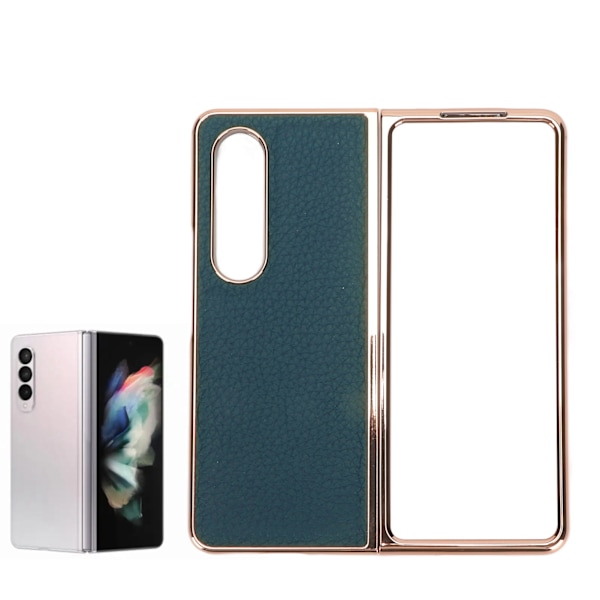 Fällbar telefonfodral för Samsung Galaxy Z Fold 4 Nano-pläterat läderstjärnmönster Anti-scratch telefonskyddsfodral Blå