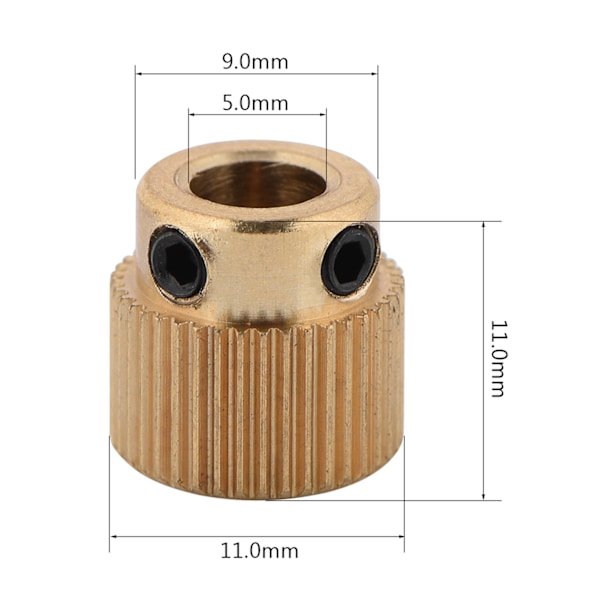 10 st 3D-skrivartillbehör Högkvalitativt mässingsdrivväxel för MK7 MK8-extruder 40 tänder