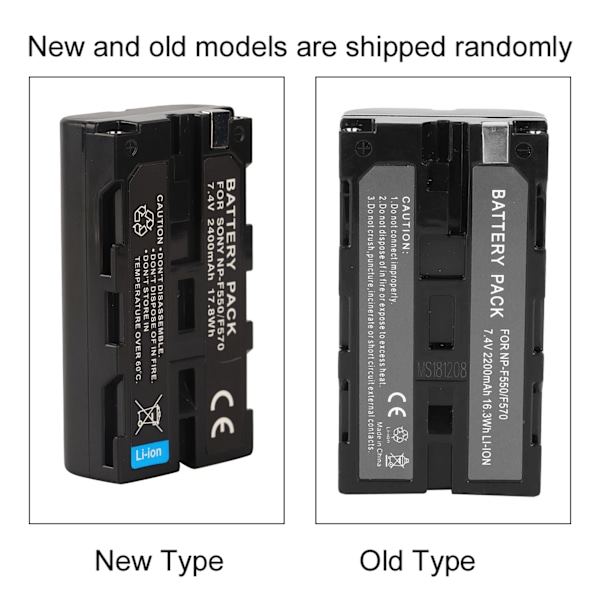 NPF550/NPF570 7.4V 2400mAh Kamera Videokamera Full Dekodet Batteri for Sony2