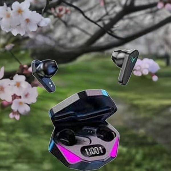 Trådlösa Gaming Hörlurar X15, AAC LD för Hi-Fi Ljud, Brusreducering, Smart Touch-kontroll, Lång Speltid, LED-ljusindikatorer för Laddning