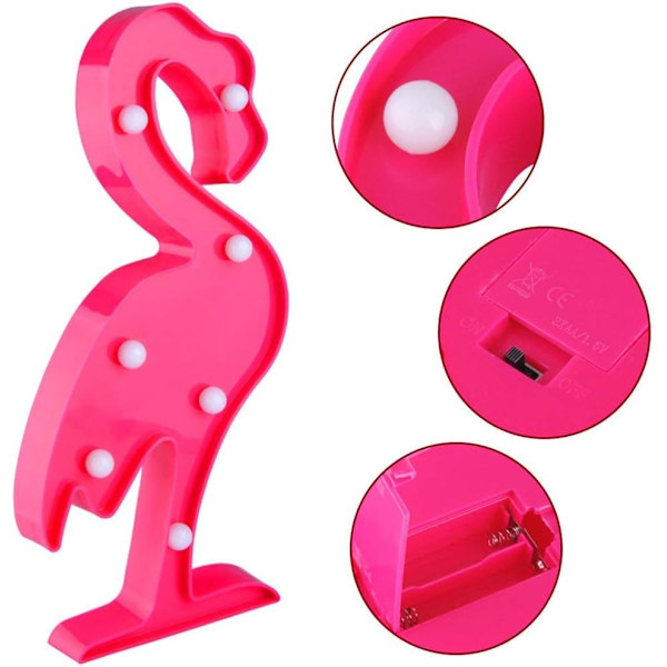 Flamingo-festbelysning, skylt för väggdekor, LED-belysning för semester- och födelsedagsfester, för barn, baby, vuxna, sovrum, vardagsrum, söt kontorsdekor