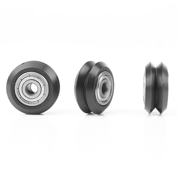 Precisions V-form Hjulset, Slitstarkt POM-material 625 Lager Glidande Grind för Pålitliga CNC 3D-skrivartillämpningar, Svart (10 ST)