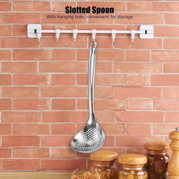 KitchenCollectionPerforatedTools, MultiSize Spider Silset för Bekväm Silning och Fritering, 2 st Rostfria Sked med Hål