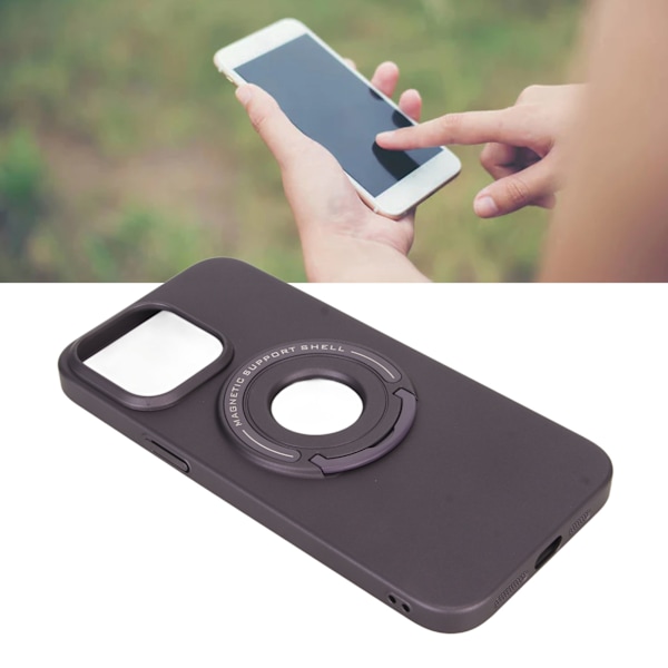 Magnetiskt mobilfodral PC Matt Anti-Drop skyddande mobilfodral med fäste för IOS 14Pro Lila