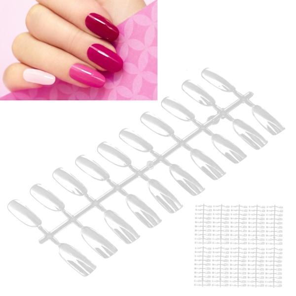 200 st falska nagelspetsar transparent nagelkonstfärg stil display spetsar nagelkonsttillbehör