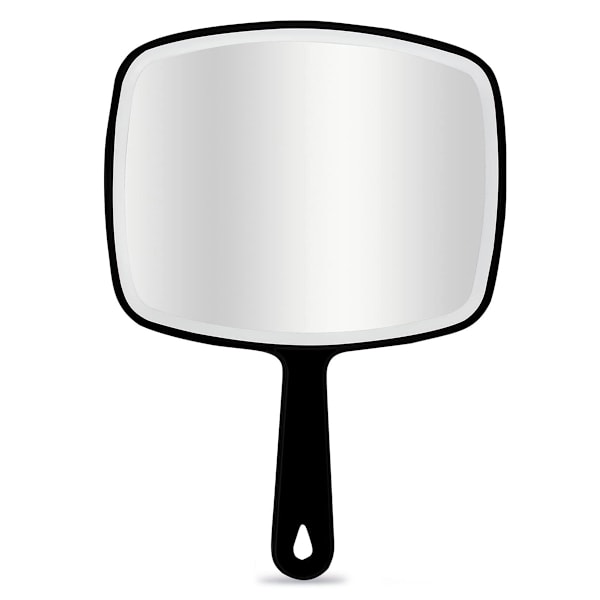Stor Handspegel, Handhållen Spegel med Handtag, Salongsspegel för Barberare och Frisörer black