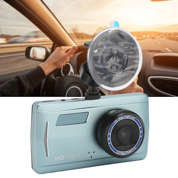 4,5 tommer bil dashcam med dobbelt objektiv 1080P HD 170 graders vidvinkel nattesyn videoopptaker kamera dashcam