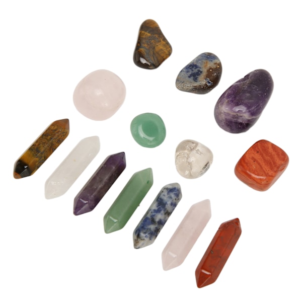 Reiki Ädelsten Healing Kristaller Stenar Set, Hexagonal Kulformad Natursten För Energibalansering, Kristall Chakra Sten Set Idealisk För