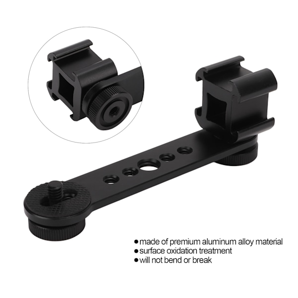 Trippel kallskoförlängningsfäste i aluminiumlegering mikrofonstativfäste adapter för stativ monopod stabilisator svart