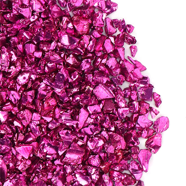 Iridescent Krossat Glas Glitter För Silikonform Lämplig, Värmebeständig DIY Geode Konst Mosaik Hantverk, 3,5 Uns (100 Gram) Metallfärgat Glas