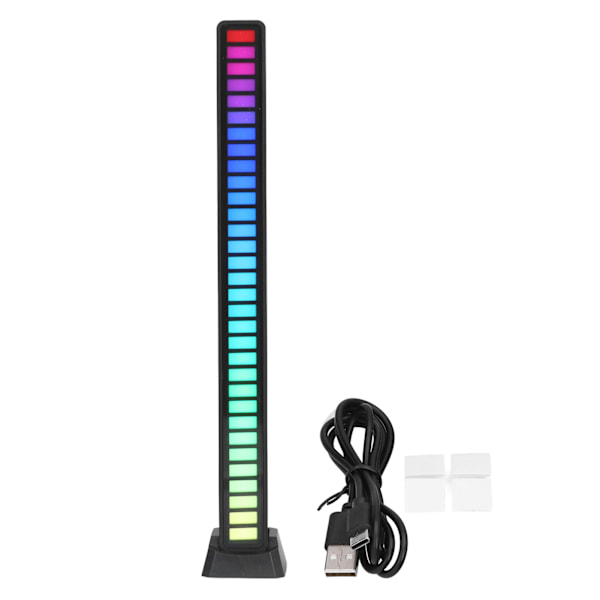 RGB-ljuslist Röststyrning Ambient Light Music Atmosfärlampa USB för Bil Hem StudioSvart