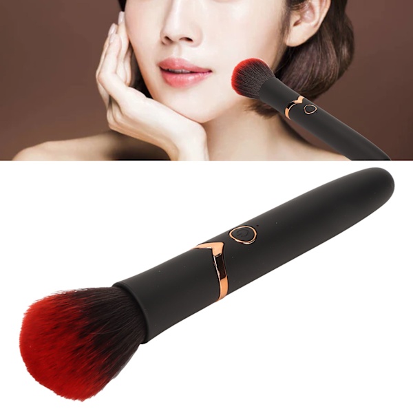 USB Makeup Brush Uppladdningsbar Massage 10 Växlar Justerbar Elektronisk Kosmetisk Borste för Att Lindra Ömhet Svart Rund Huvud