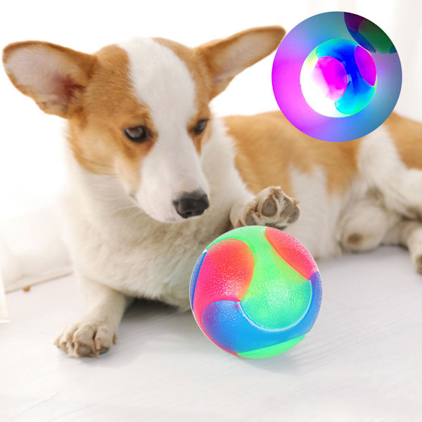 Husdjursfärgad Ljusboll, LED-Molarboll, Giftfri och Säker för Din Hund, Interaktiva Hundbollar som Förbättrar Relationer Genom Lek, Bitresistent