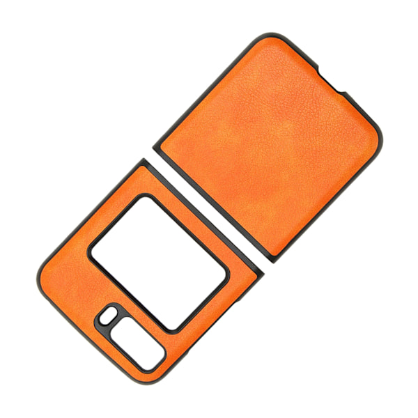 Skyddande fodral Lichee mönster Reptålig telefonskal för Moto Razr 2022 Fällbar mobiltelefon Orange