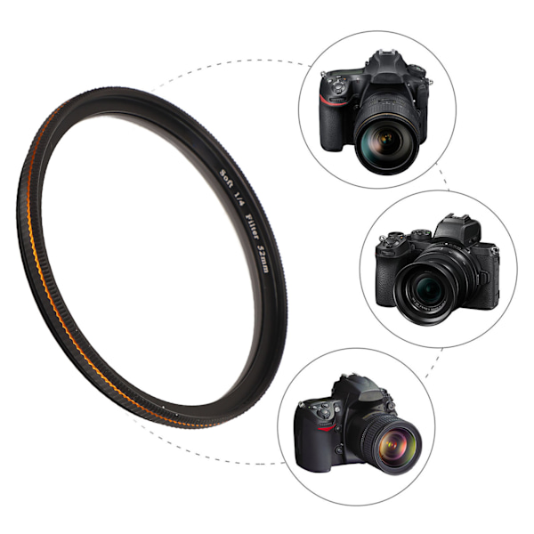 Pehmeä diffuusio 1/4 suodatin sumu unelmamainen elokuvamainen tehosuodatin matta huurrettu optinen lasisuodatin DSLR-kameralle mikroobjektiivi 52mm